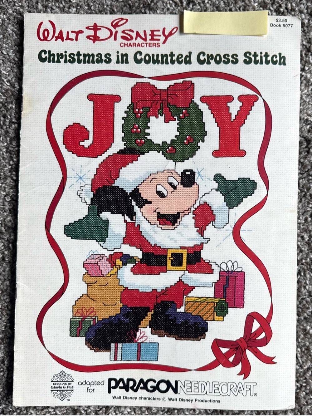 Vintage Disney Christmas Cross Stitch Pattern Booklet Mickey Mouse Paragon 5077